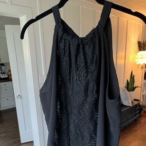 Halogen Lace-Trimmed Halter Top